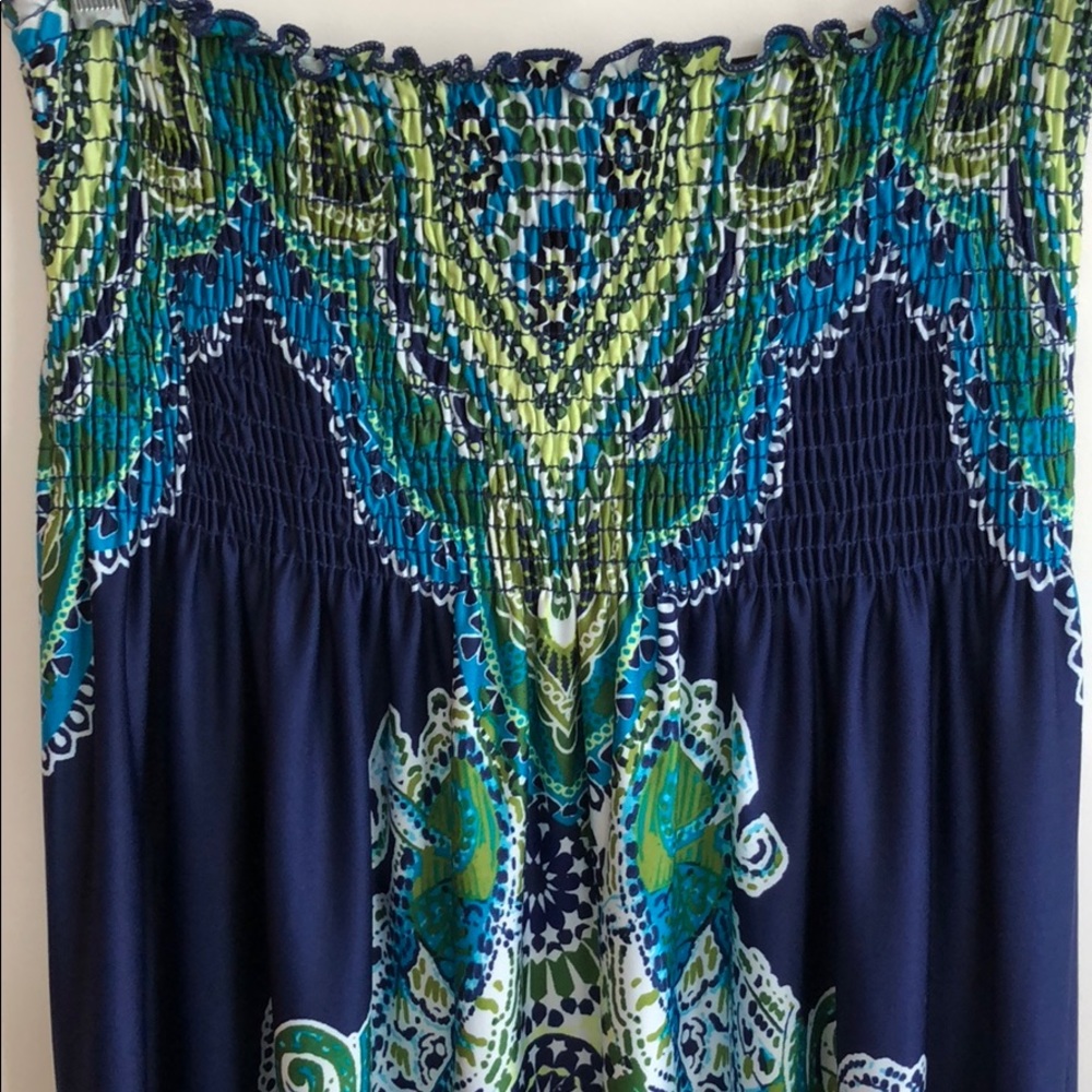 Blue and Green Maxi Dress